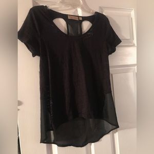 Vera Wang racer back black sheer top